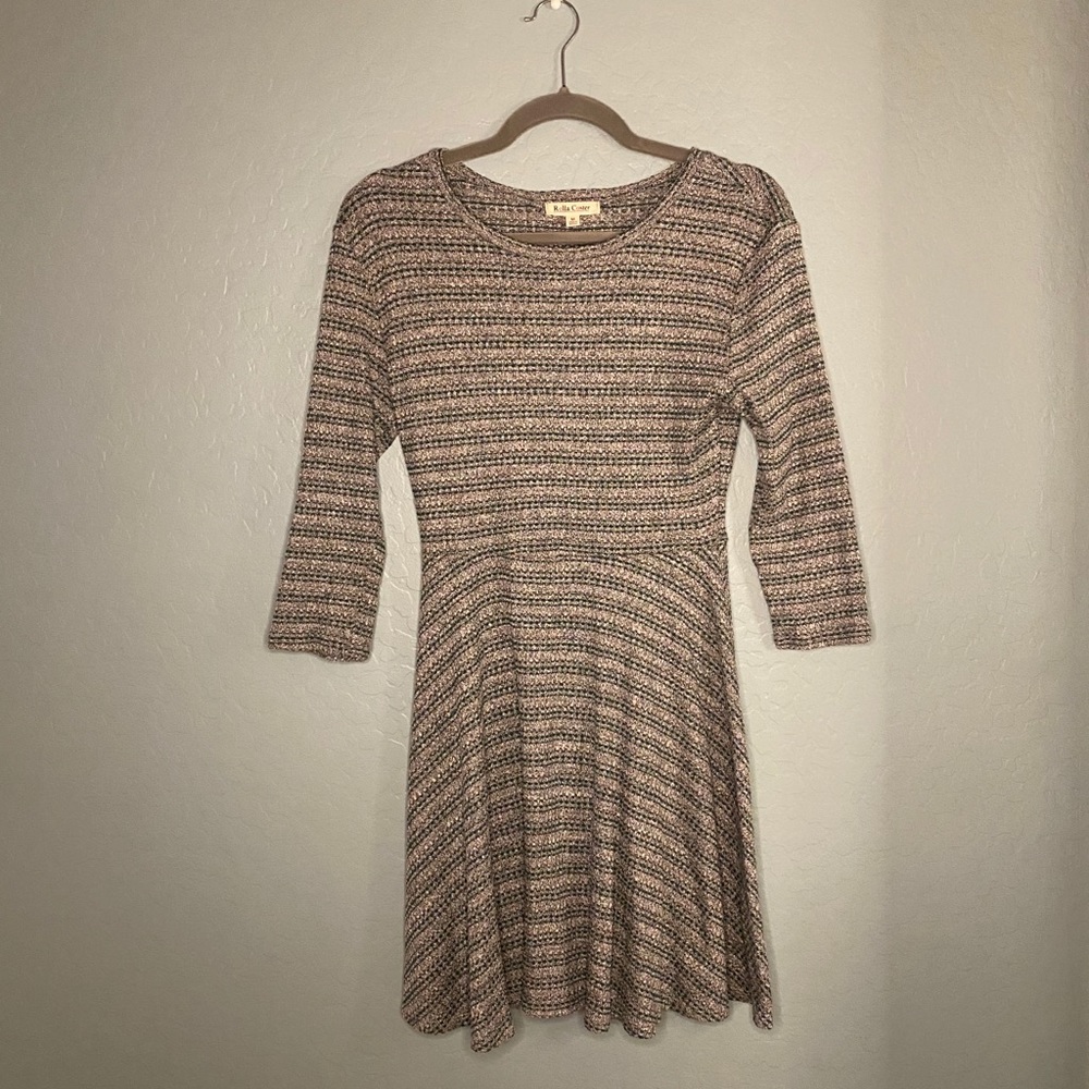 Green and Grey Knit Dress